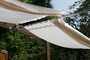 Holzpergola schrg kombinierter Sonnenschutz & Regenschutz